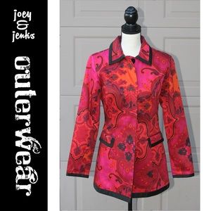 Transitions Dressy Pink Red Black Jacket Small